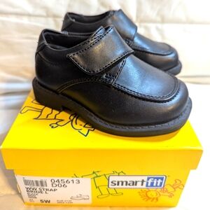Smartfit Boys Black Dress Shoes Size 5W